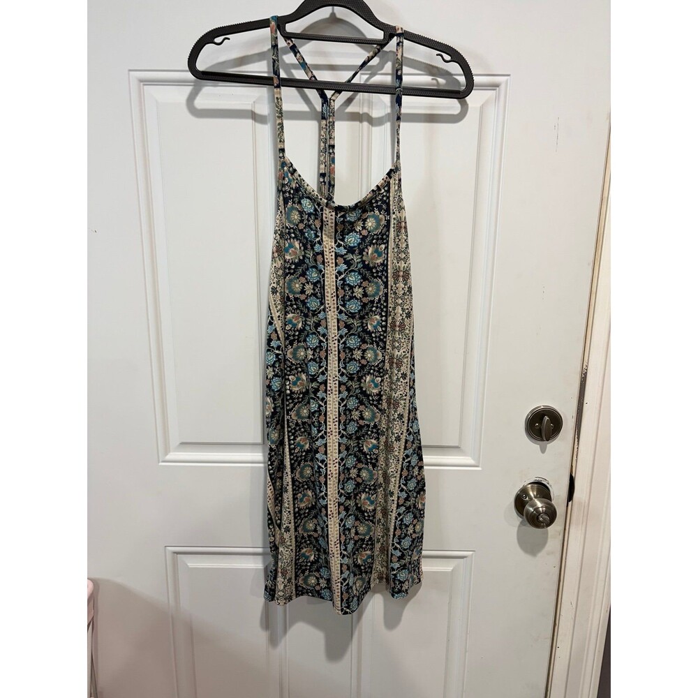 Boho Floral Print Spaghetti Strap Mini Dress